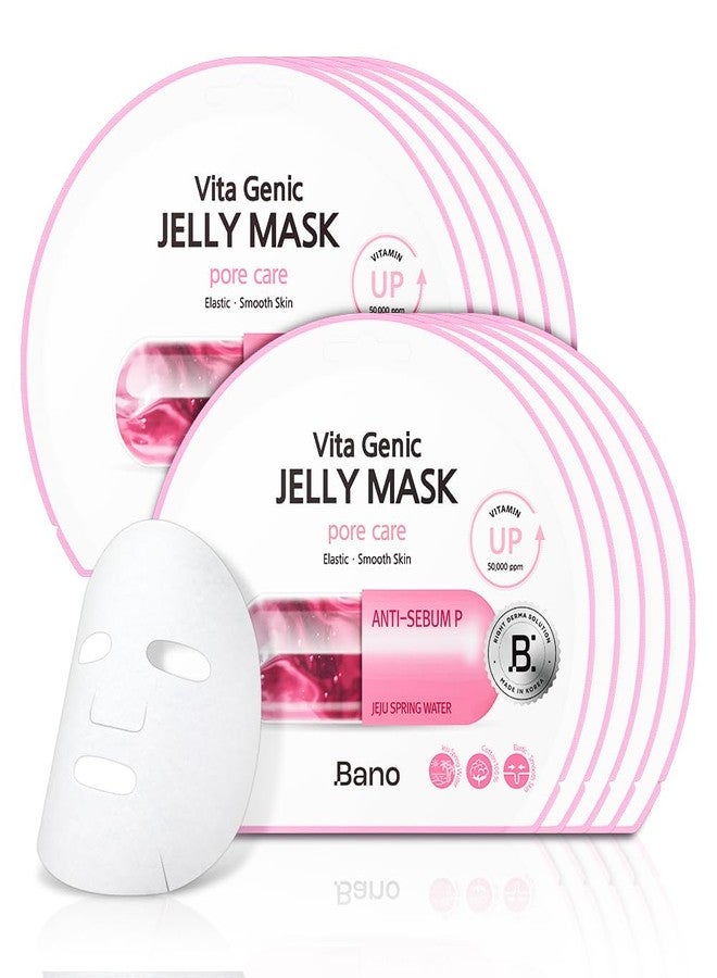 Bano Vita Genic Jelly Face Pore Care Mask 10EA – Hydrating Sheet Mask for Sensitive Skin, Korean Glass Skin Care with Spring Water, Vitamin C and Niacinamide, Sebum Control, Fragrance-Free - Image 1